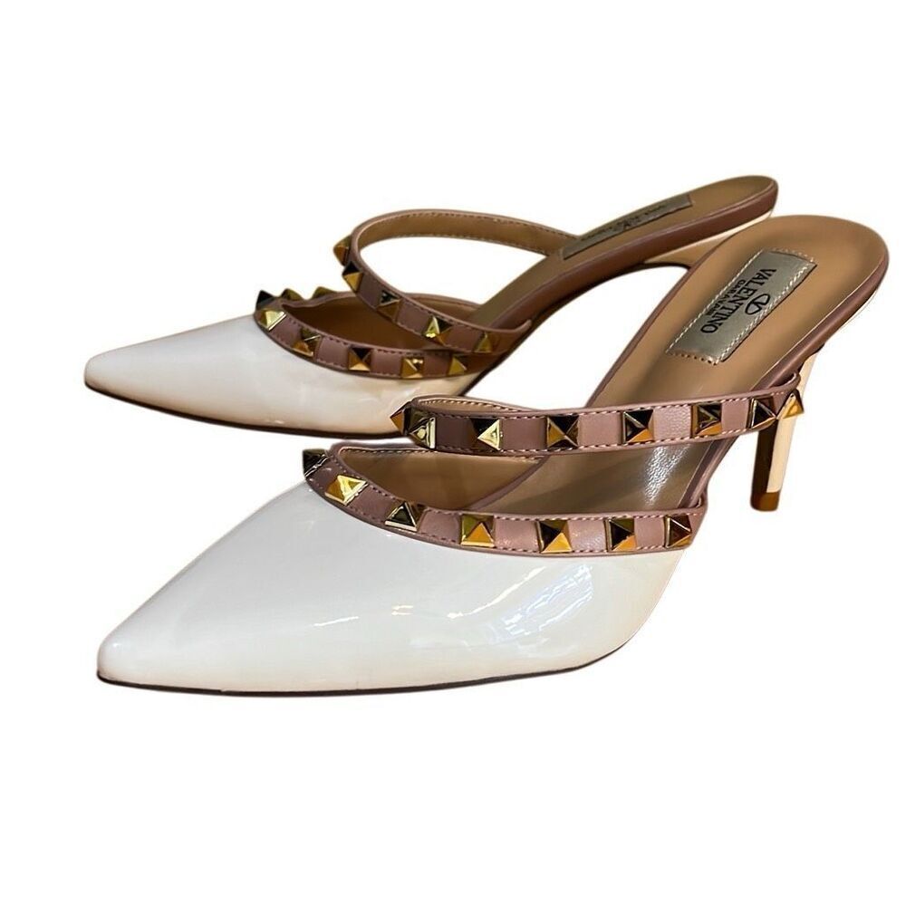 Valentino Garavani Rockstud Asymmetrical Strap Mule size 38